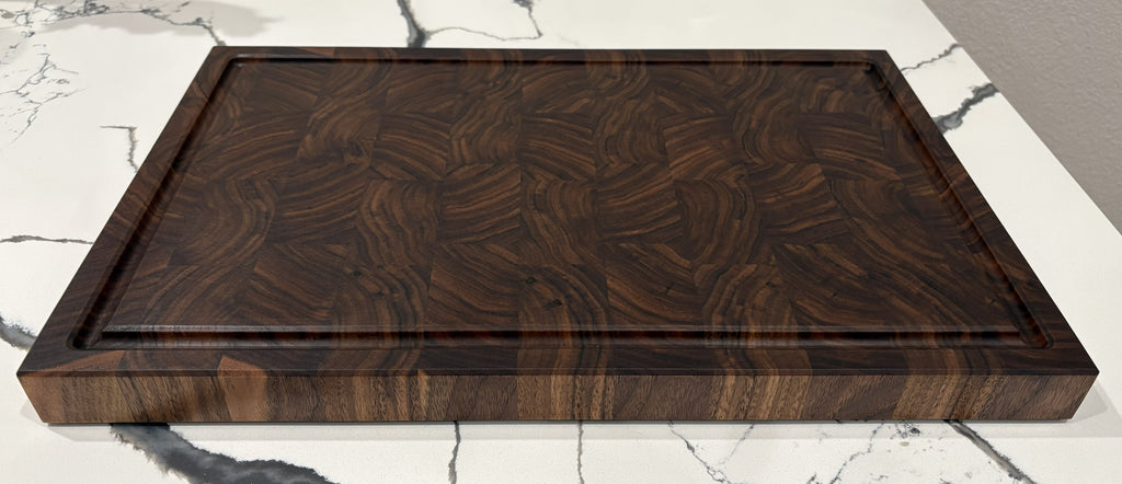 End Grain Black Walnut Cutting Board with Juice Groove