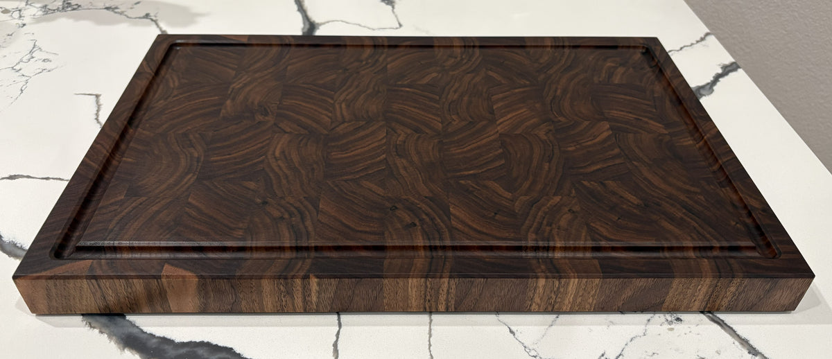 End Grain Black Walnut Cutting Board with Juice Groove