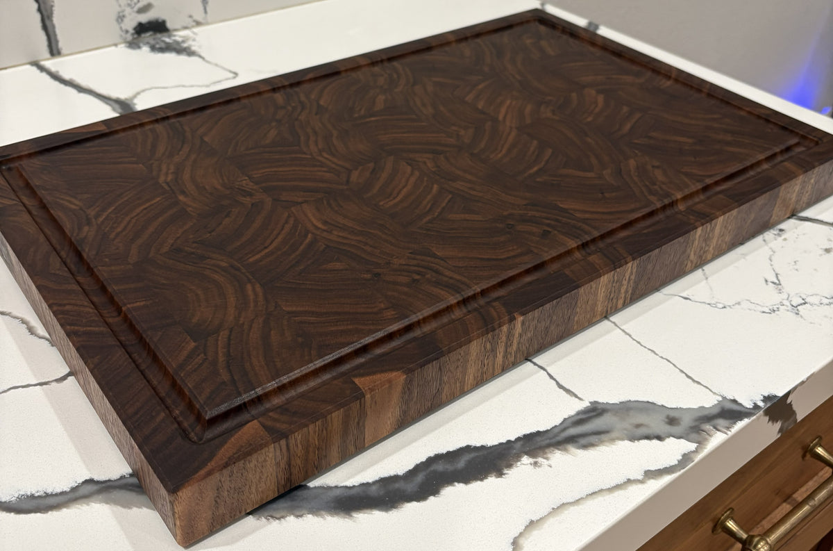 End Grain Black Walnut Cutting Board with Juice Groove